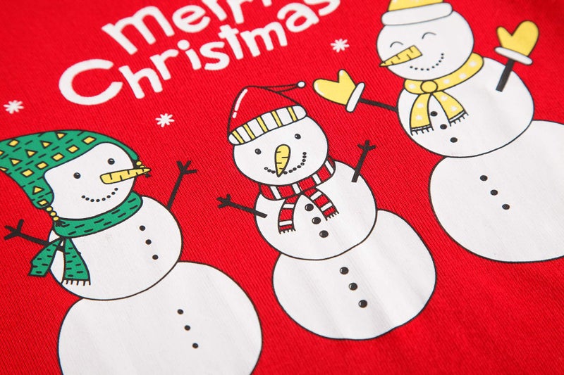 KikizYe Little Girls Boys Long Sleeve Christmas Pajamas Sets 100% Cotton Snowman Pyjamas Toddler Kids Pjs Size 4T - Image 3